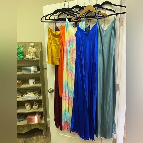 DANNIJO COBALT MOSSY MAXI SLIP DRESS - Picture 4 of 6